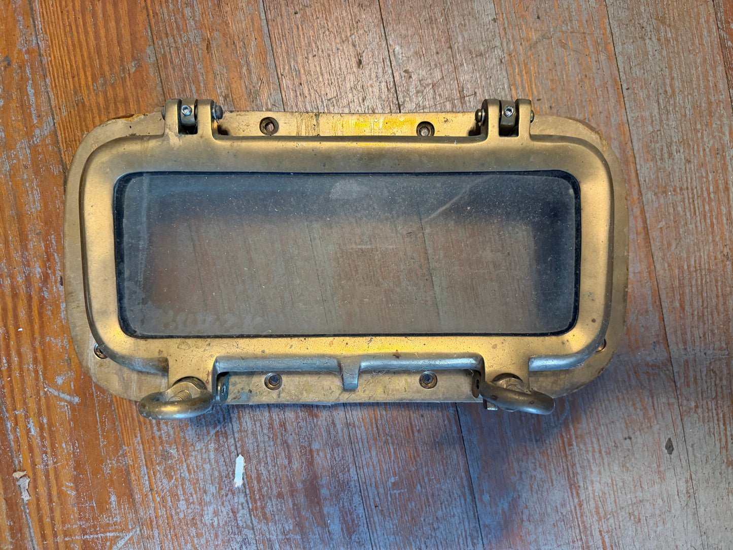 Opening Bronze Portlight / Porthole - ID: 12 3/8" x 5 1/4" x 1 1/2" Mounting Thickness