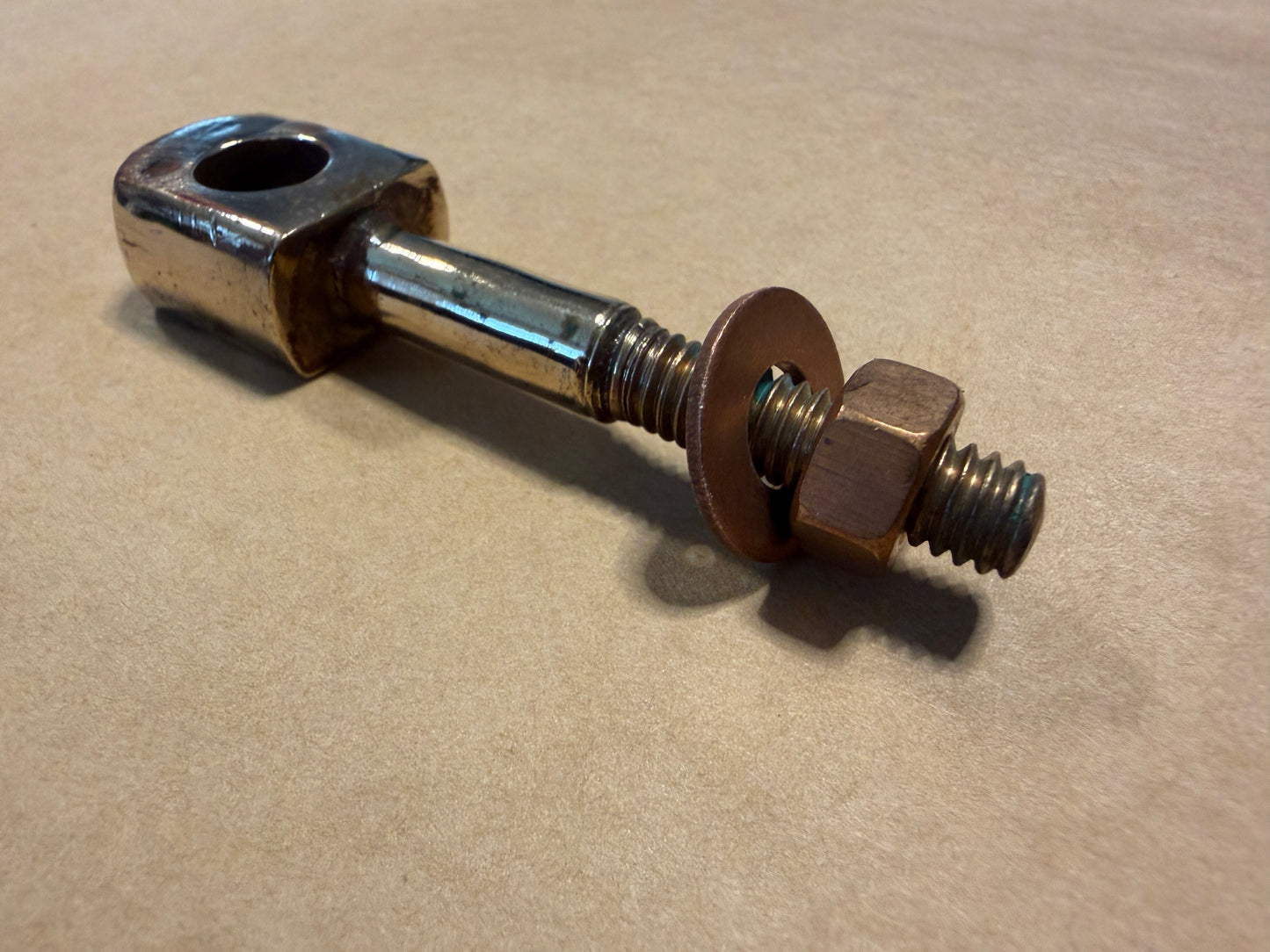Bronze Through Bolt Rudder Gudgeon 3/8" Diameter For Pintle - With Nut