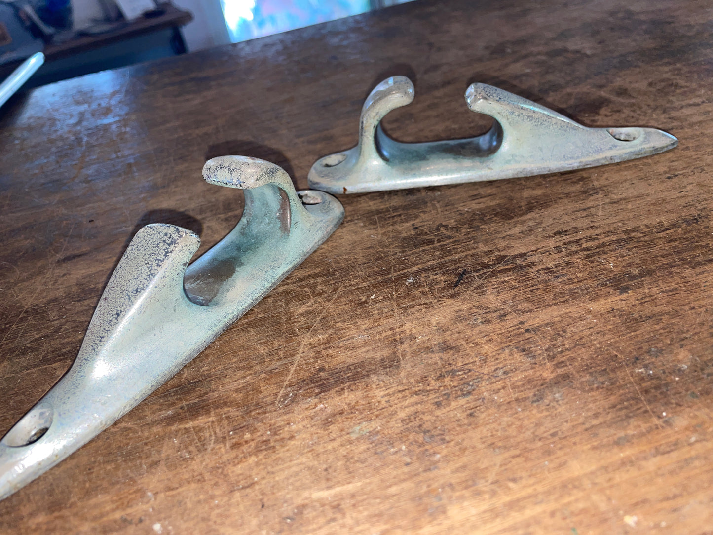 PAIR Vintage Chromed Bronze 6” Cleats OFF 34’ Chris Craft Constellation