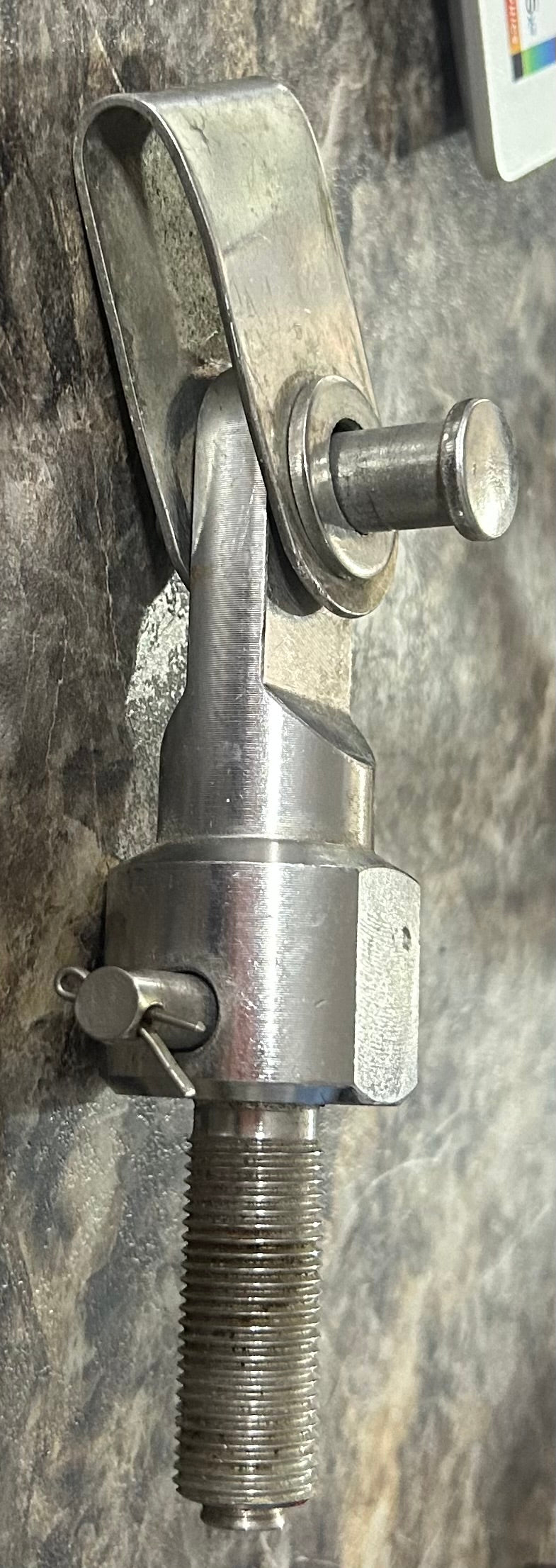 Stainless Steel Toggle Assembly with 9/16” threaded stud end with a Clevis
