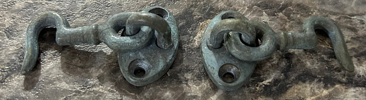 Pair of Bronze Deck Hooks