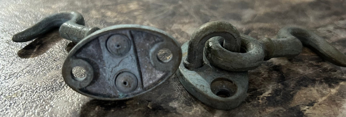 Pair of Bronze Deck Hooks