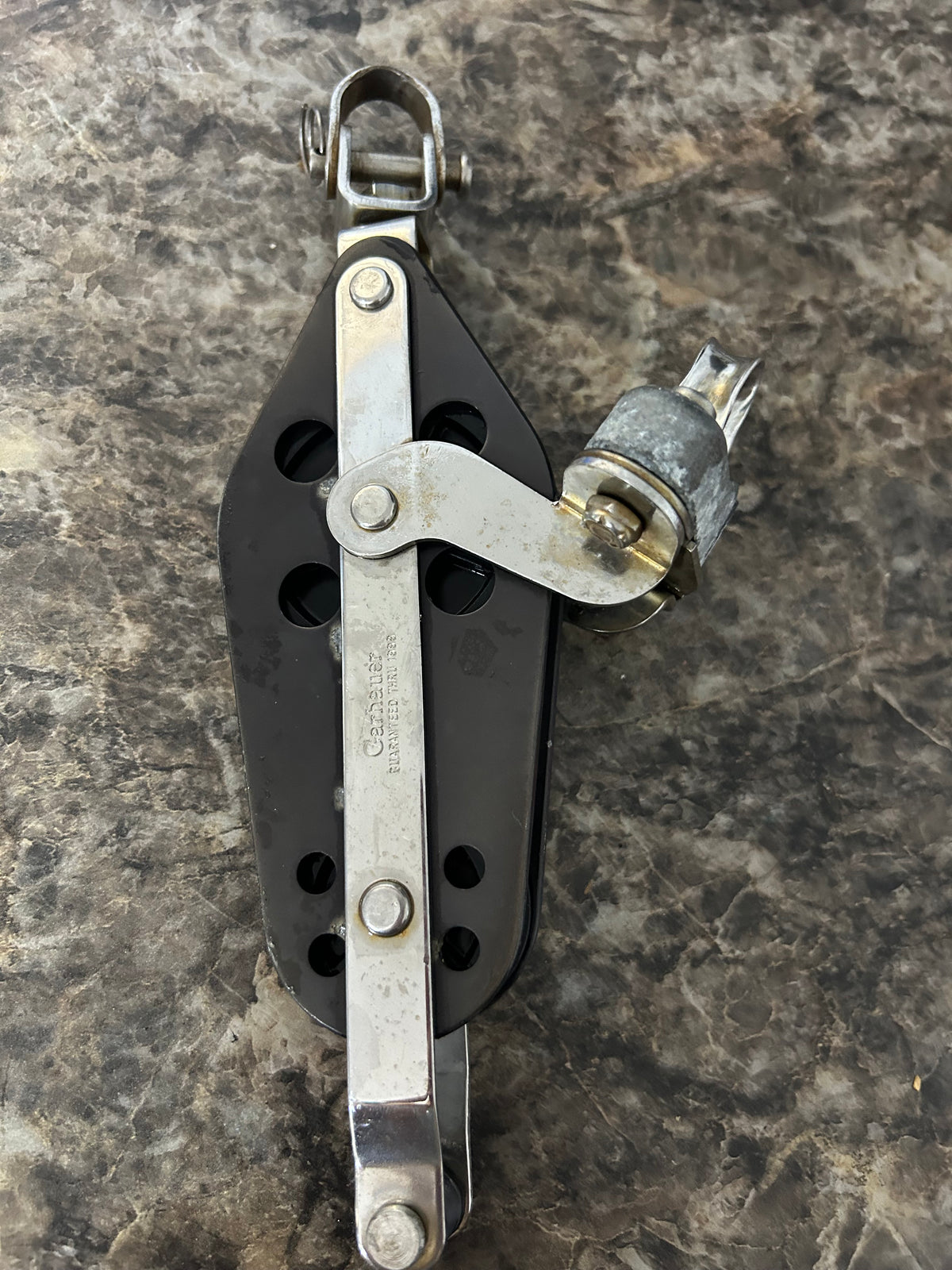 Garhauer Fiddle Block with Cam cleat and Becket 1/2" line