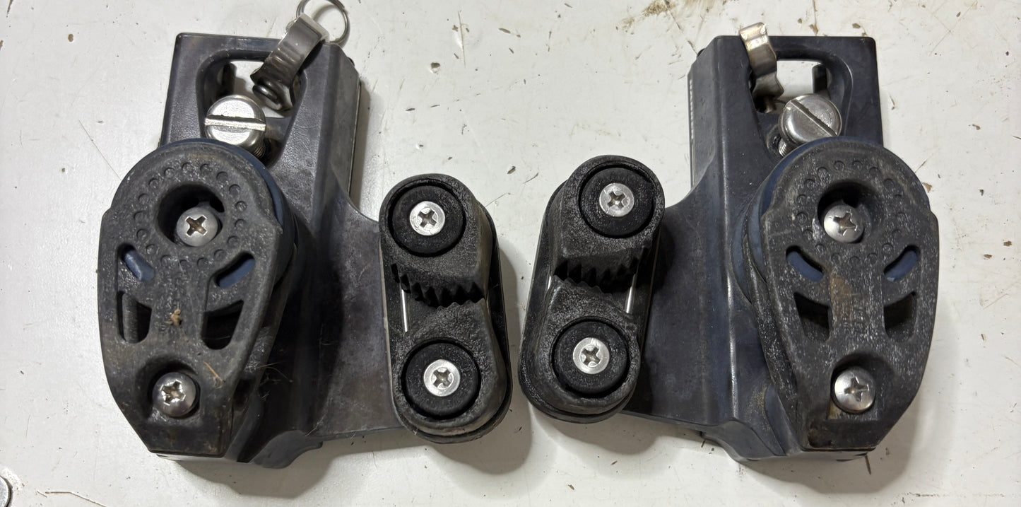 Harken Traveler Ends with Double Sheave Block and Cam Cleat 1" track