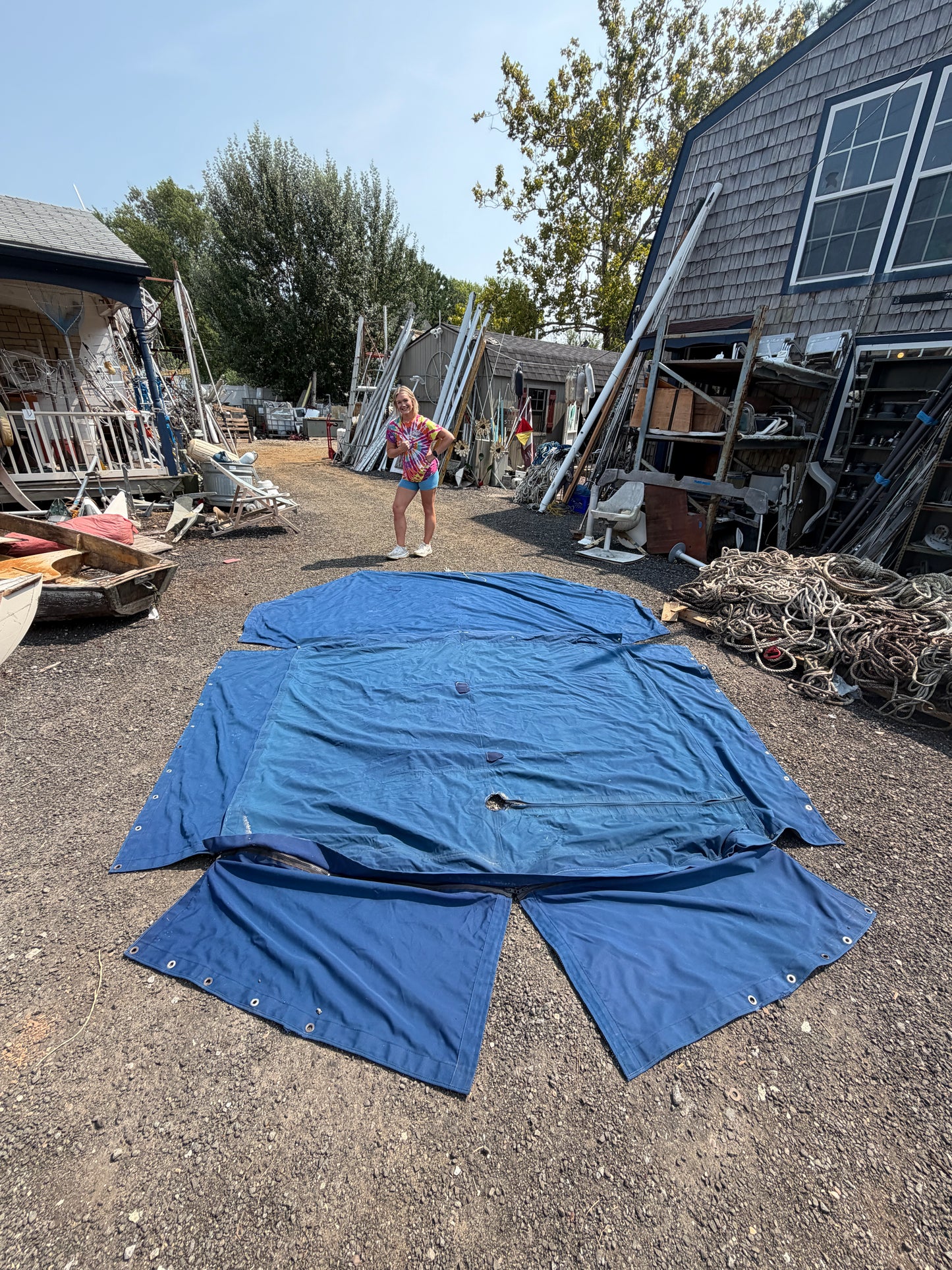Large Bimini / Canvas Cover - 148" Total Length x 85" Bimini Width