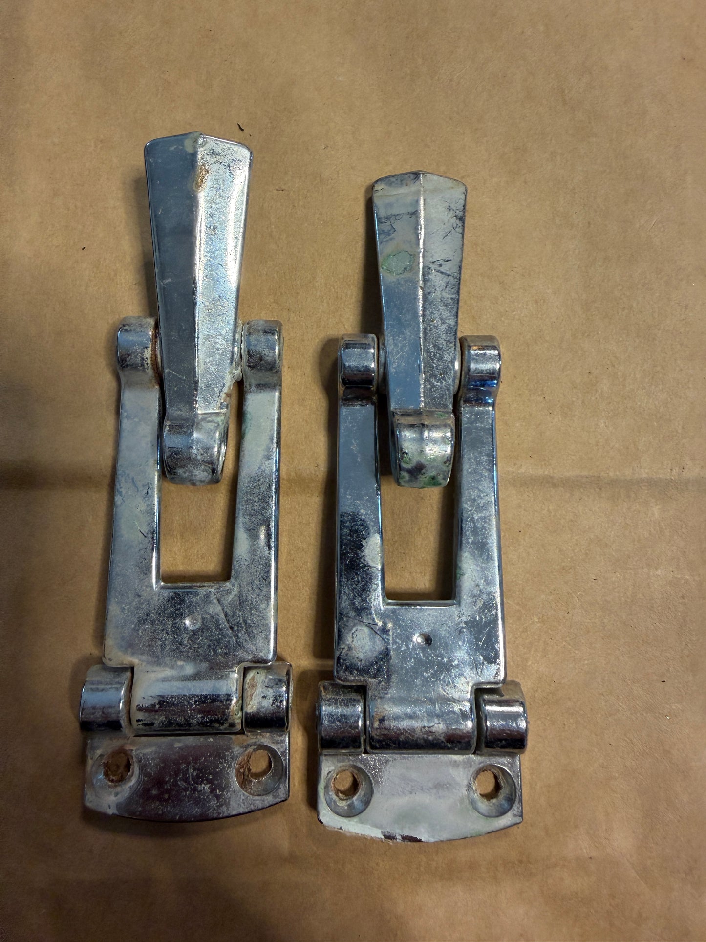 Pair Chromed Hold Down Clamp Latches - Missing Other Side