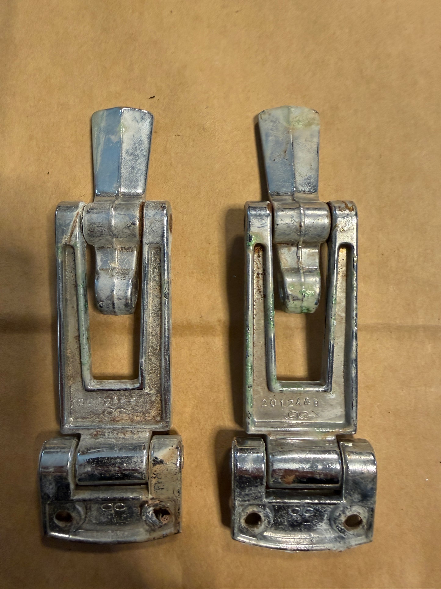 Pair Chromed Hold Down Clamp Latches - Missing Other Side