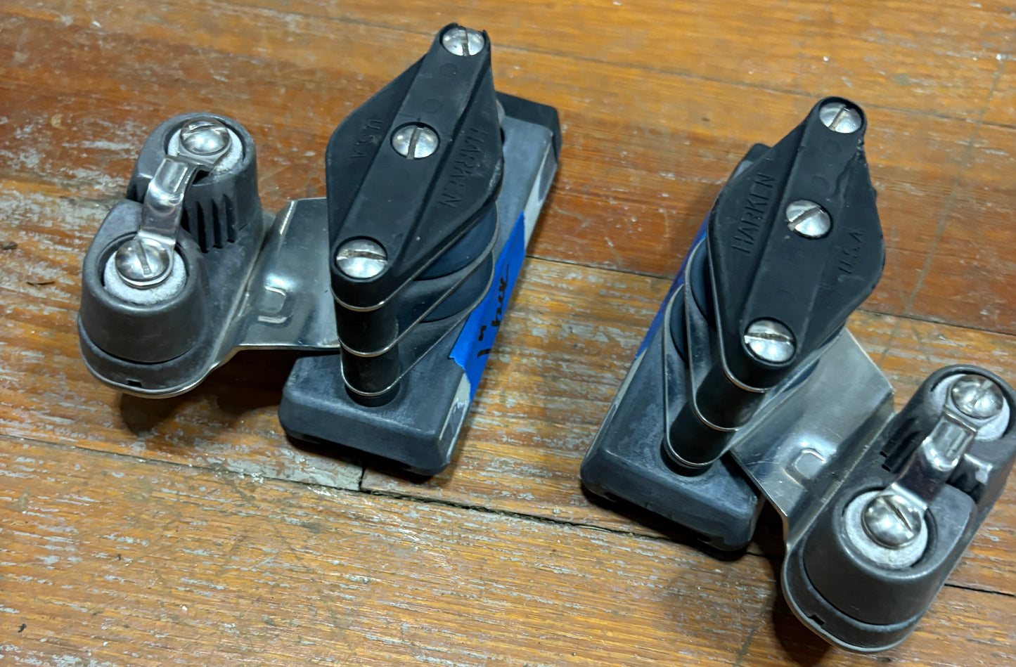 Harken Double Block Track Car for 1" Track with Cam Cleat PAIR