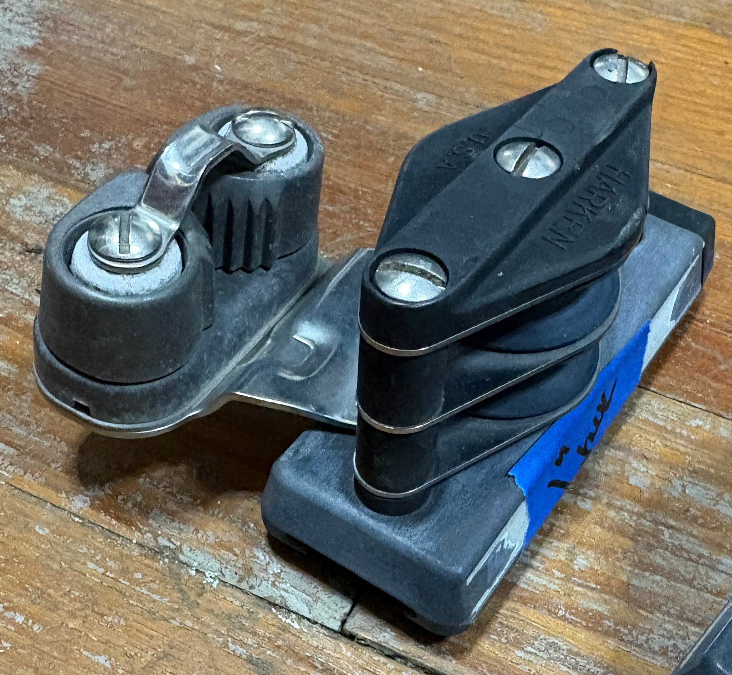Harken Double Block Track Car for 1" Track with Cam Cleat PAIR