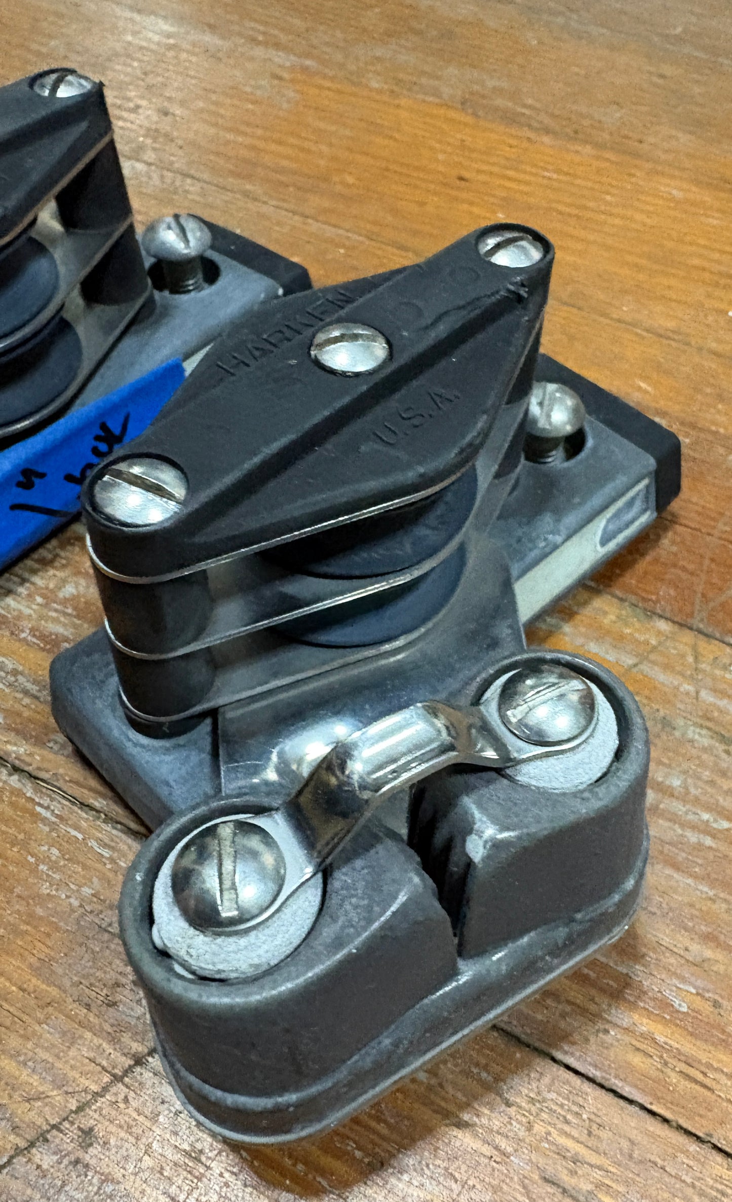 Harken Double Block Track Car for 1" Track with Cam Cleat PAIR