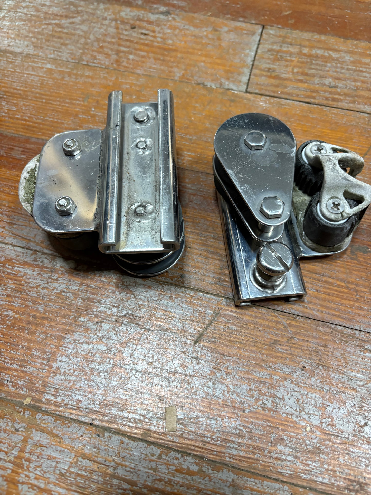 Stainless Steel Double Block Track Car for 1 1/4" Track with Cam Cleat PAIR