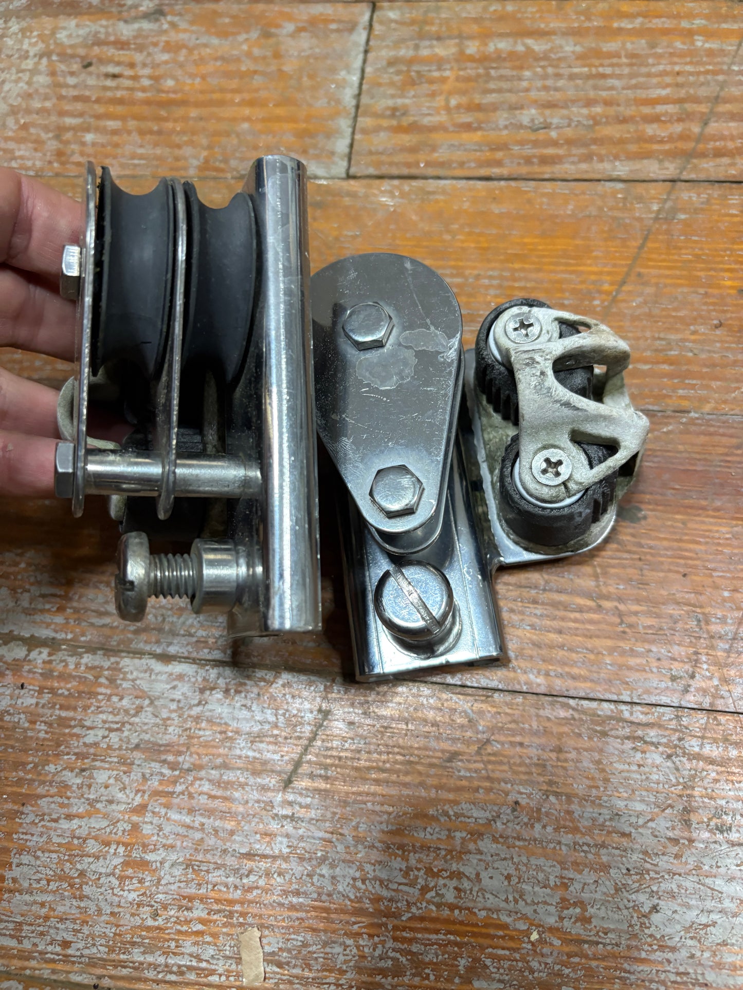 Stainless Steel Double Block Track Car for 1 1/4" Track with Cam Cleat PAIR
