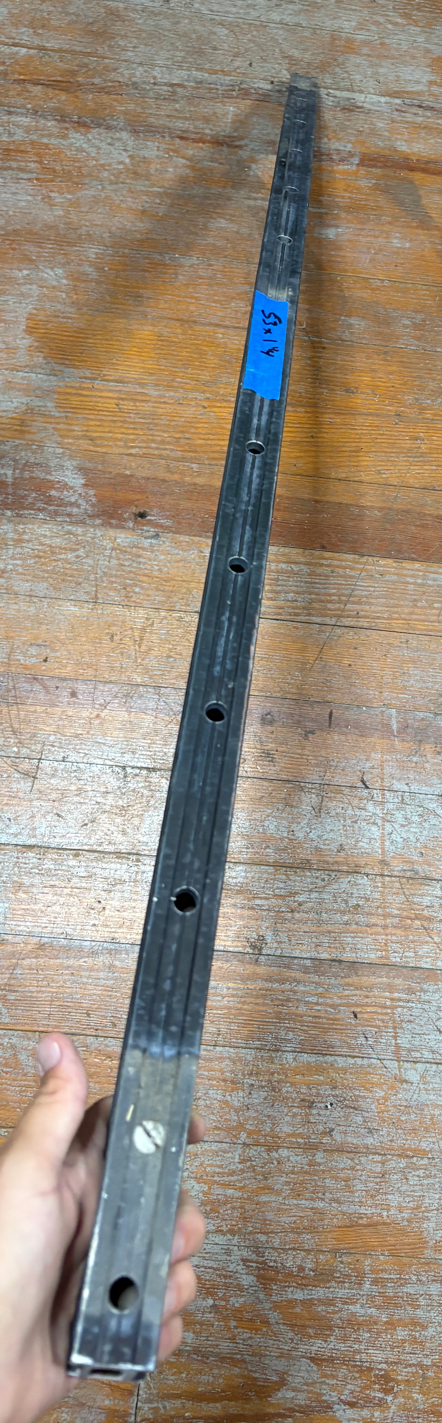 Black Aluminum Bowed Track 53" long 1 1/4" Track