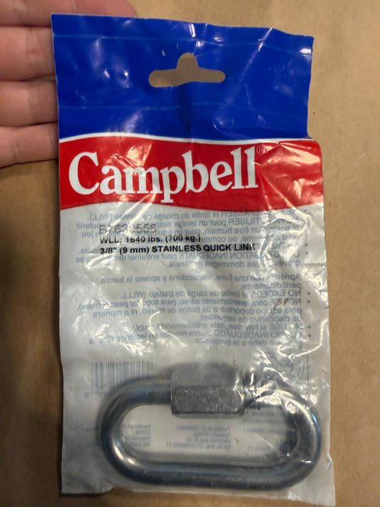 Cambell B7630556 3/8" Stainless Quick Link - 1540 LB - NEW