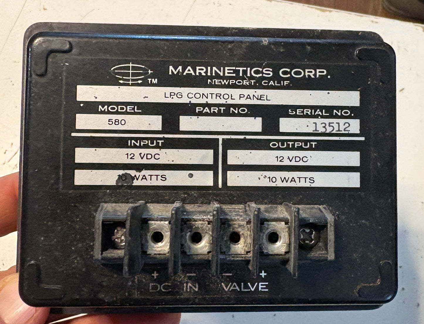 Marinetics Corps LP Gas Control - MODEL 580