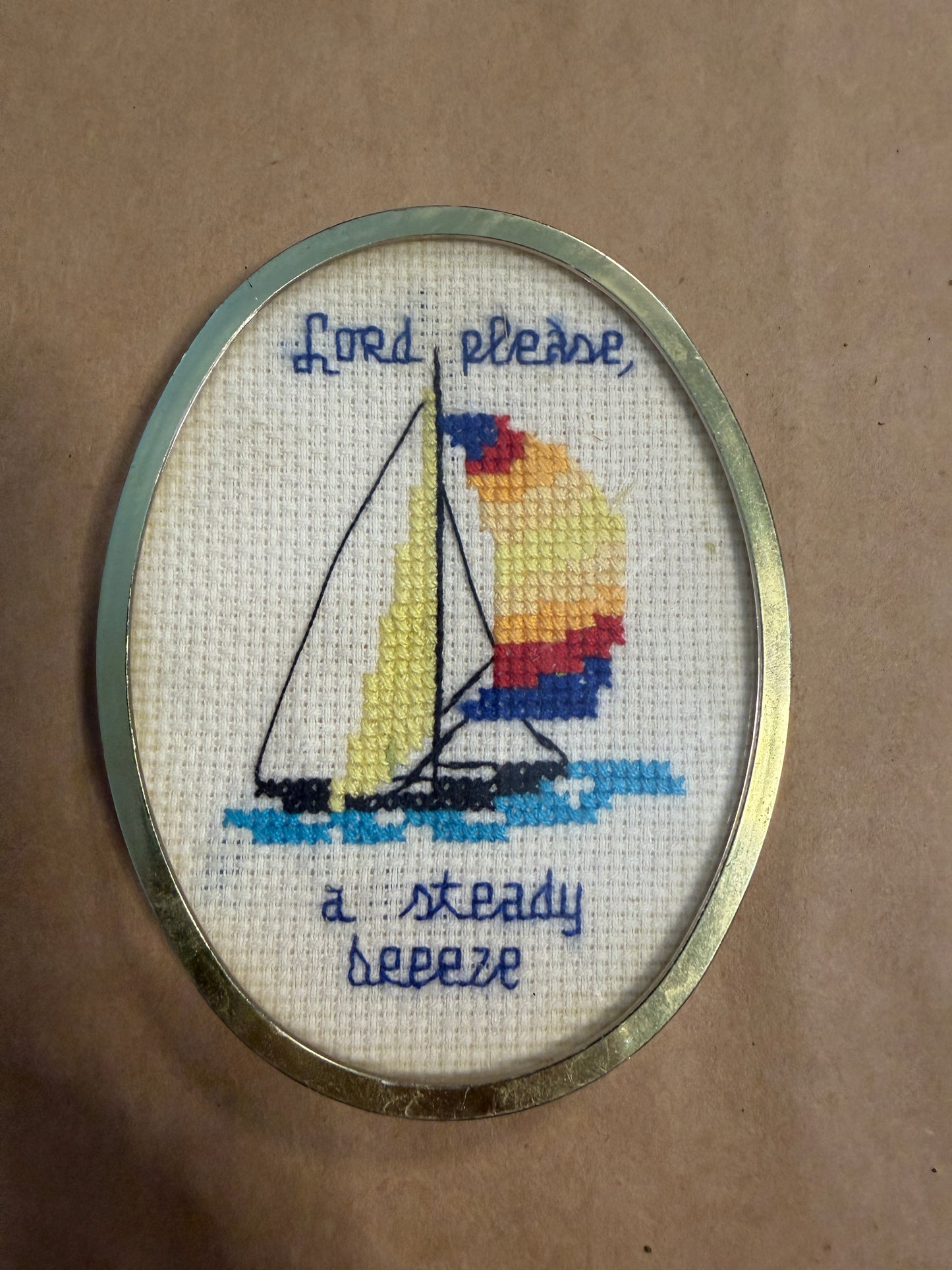 "Lord Please, A Steady Breeze" Needle Point Art