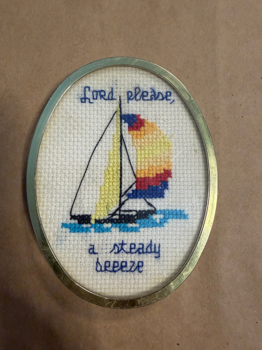 "Lord Please, A Steady Breeze" Needle Point Art