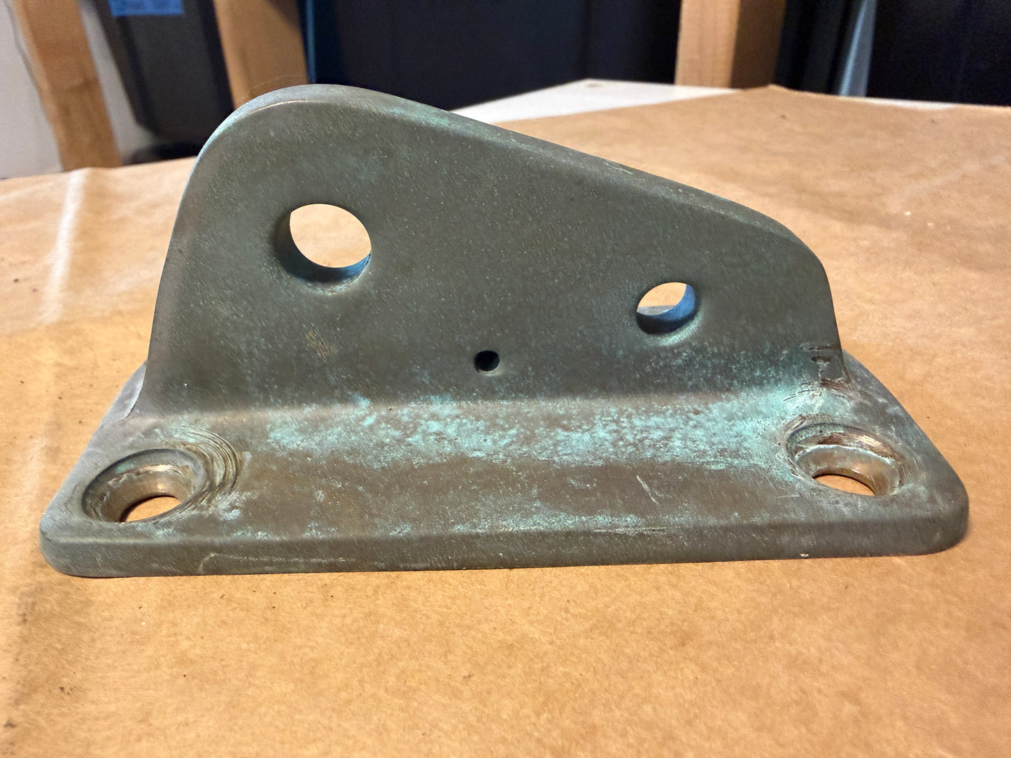 Bronze Chain Plate - 1/2" Pin Fitting - 5" x 2 5/8" Base