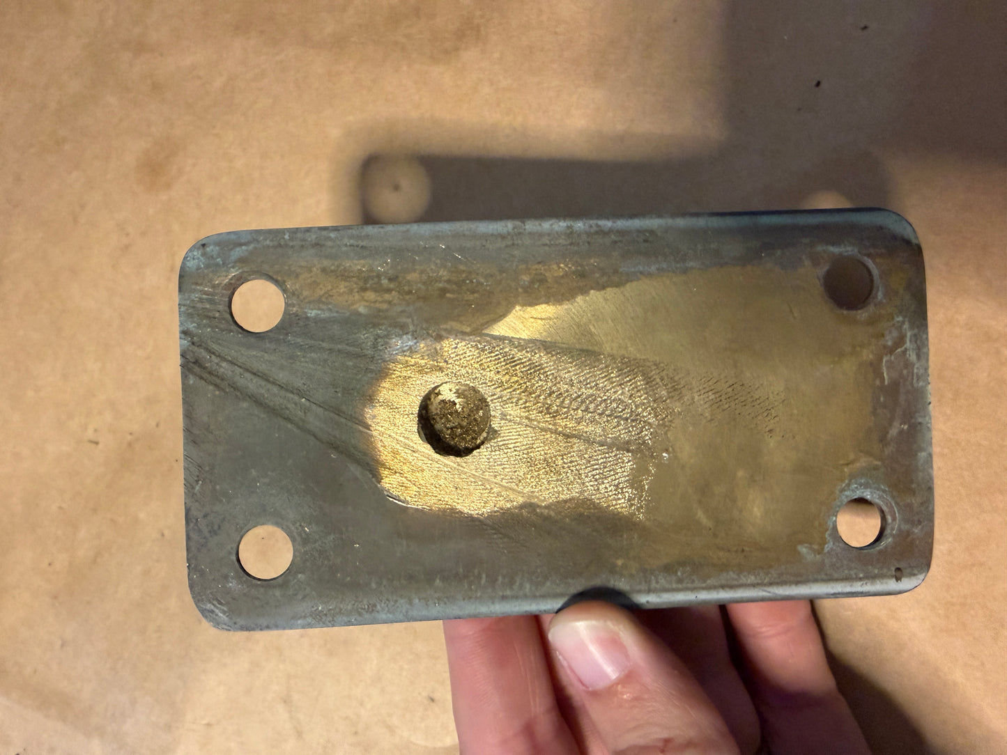 Bronze Chain Plate - 1/2" Pin Fitting - 5" x 2 5/8" Base