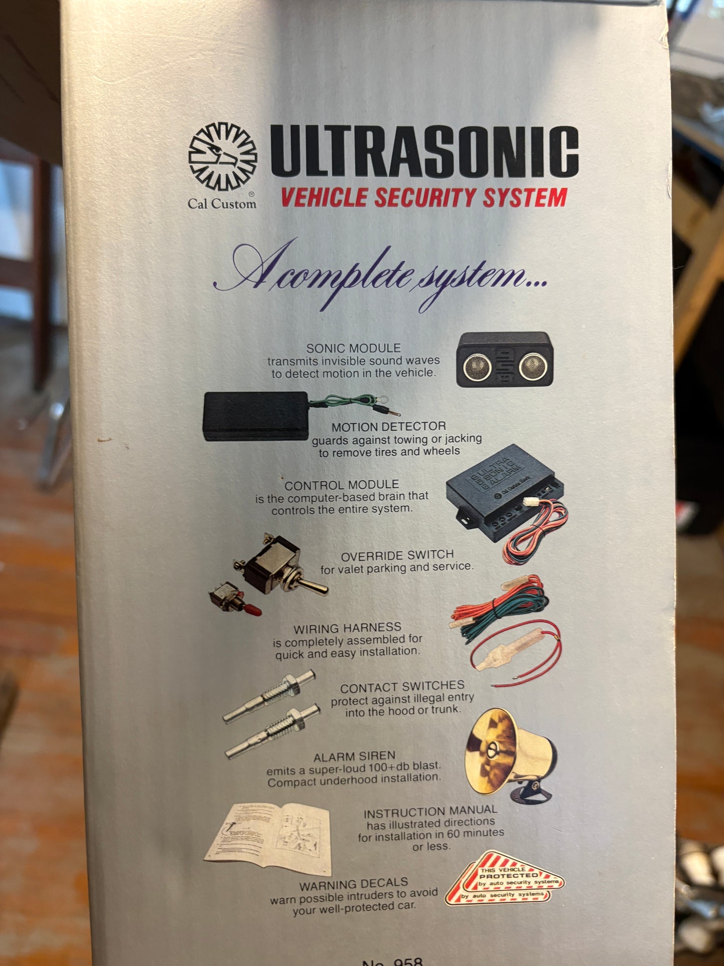 Vintage Cal Custom Ultrasonic Vehicle Security System No. 958 NEW in box
