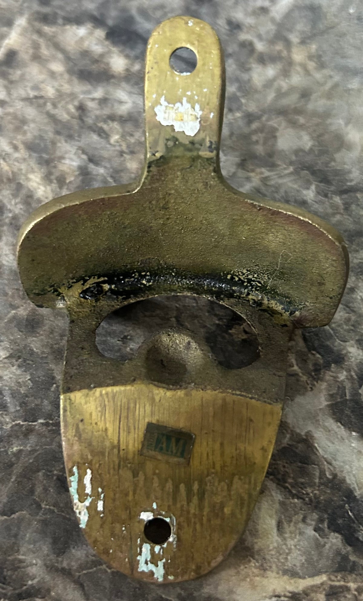 Vintage Solid Brass Wall-Mount Bottle Opener w/ Anchor Nautical Design – 3 3/4"