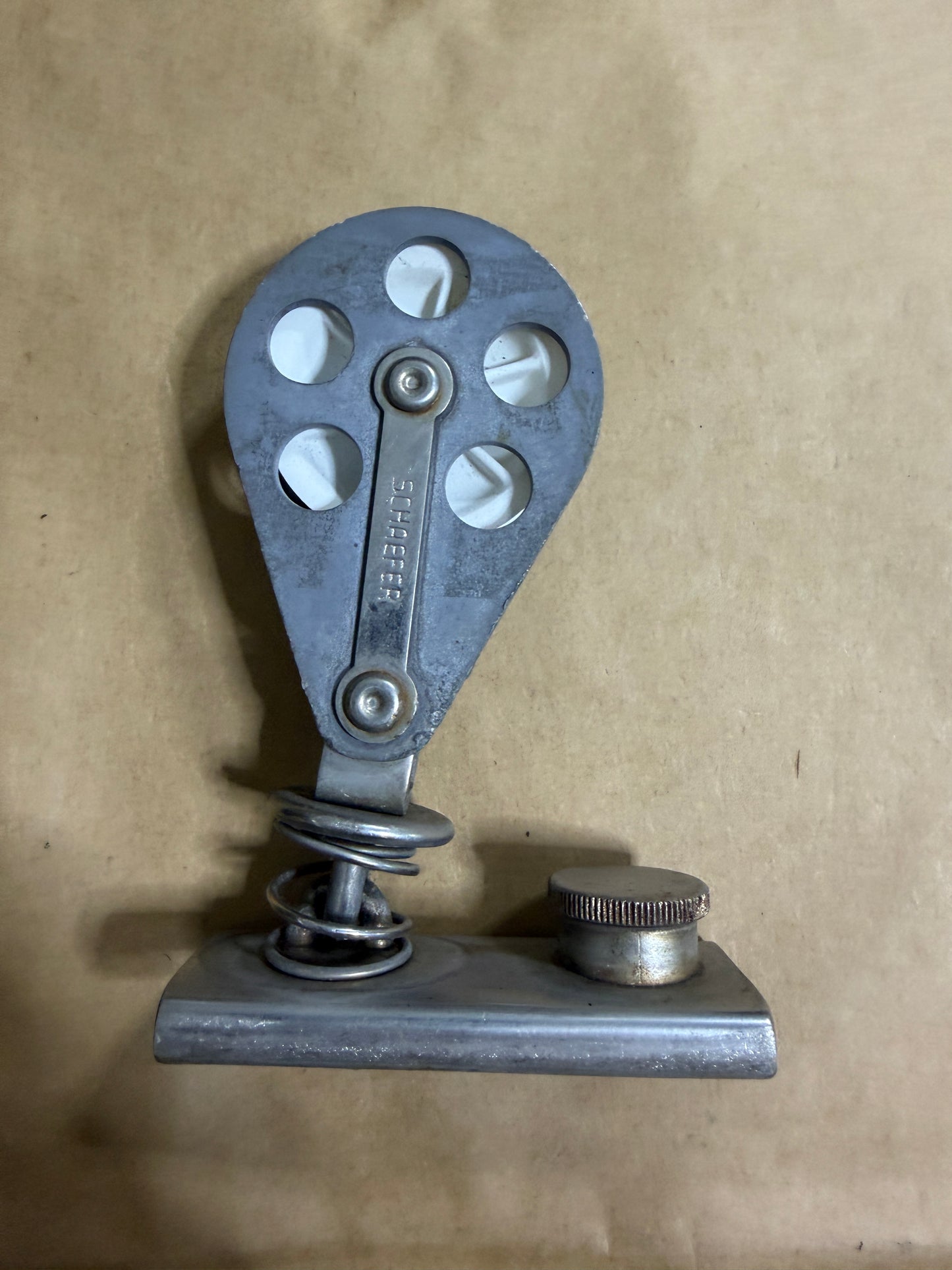 Schaefer 2 1/8” Sheave 7/16” Line Single Block Screw Top Track Car- 1” Track Size