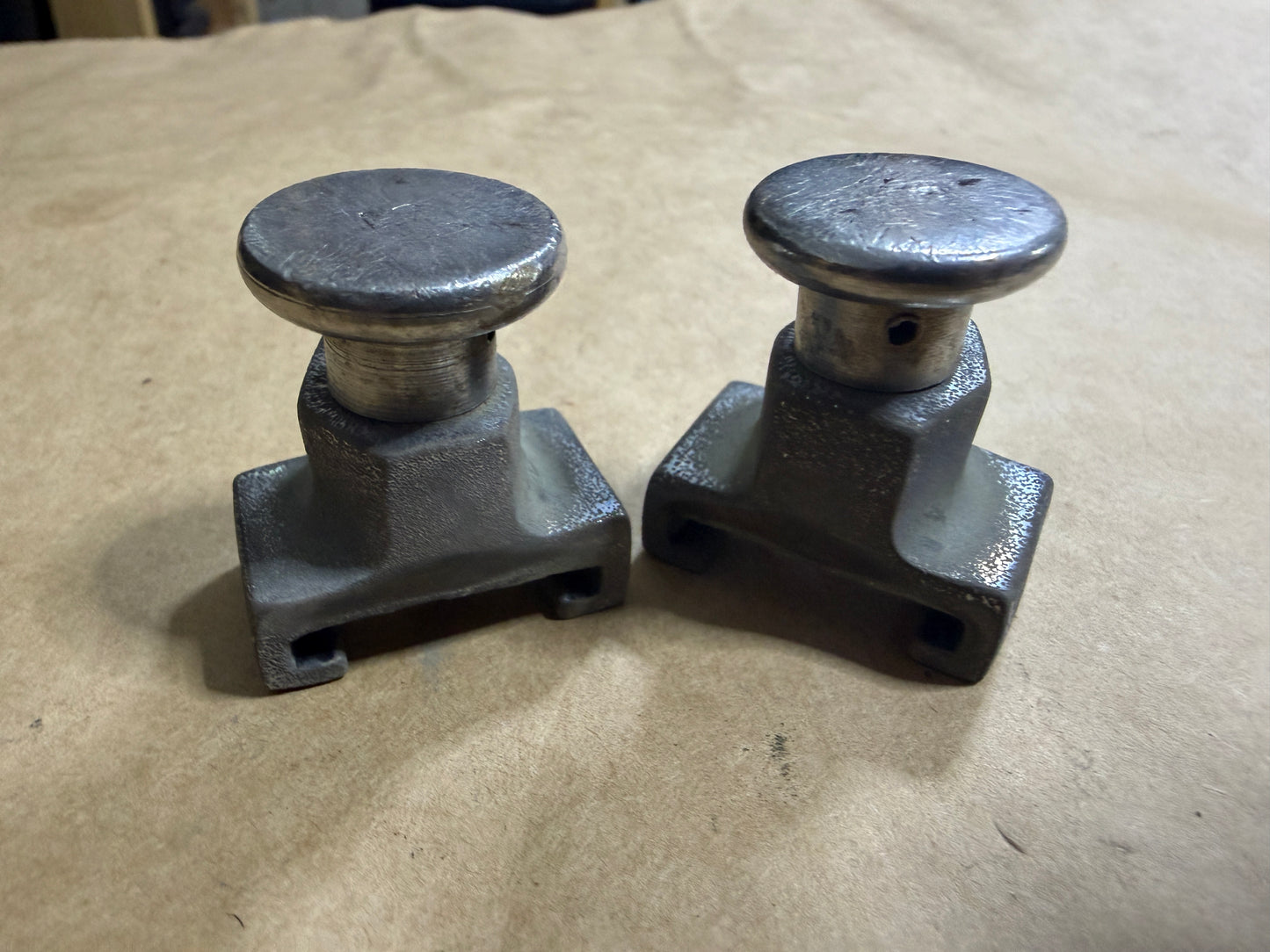 PAIR 1" Pull Top Bronzed Track Ends - Scratched Tops