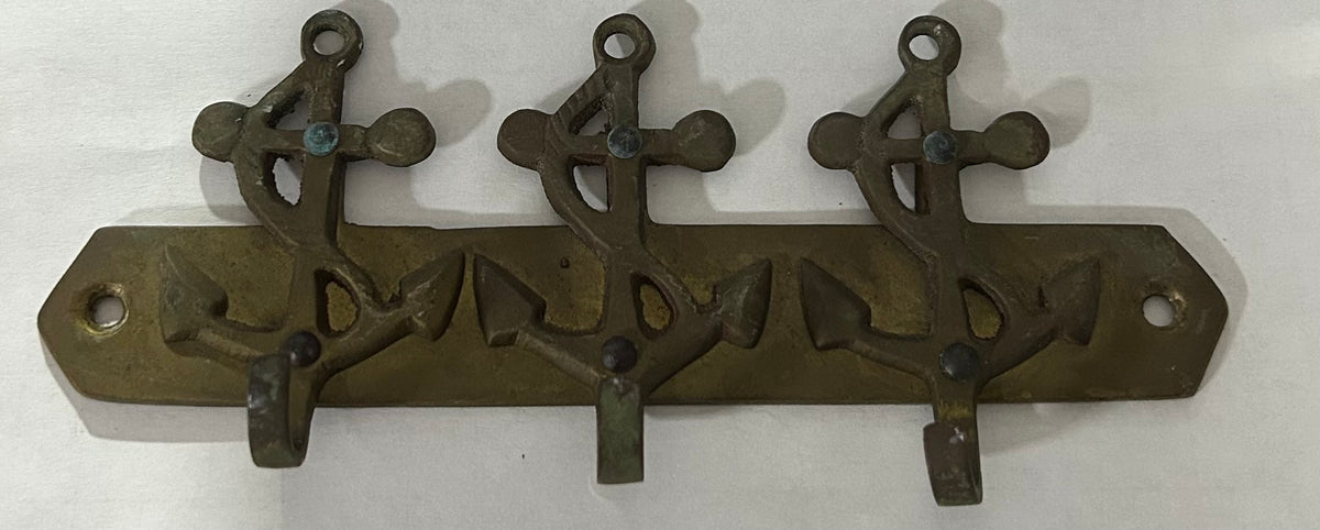 3 Hook Nautical Anchor Wall Mount- 6 1/8"