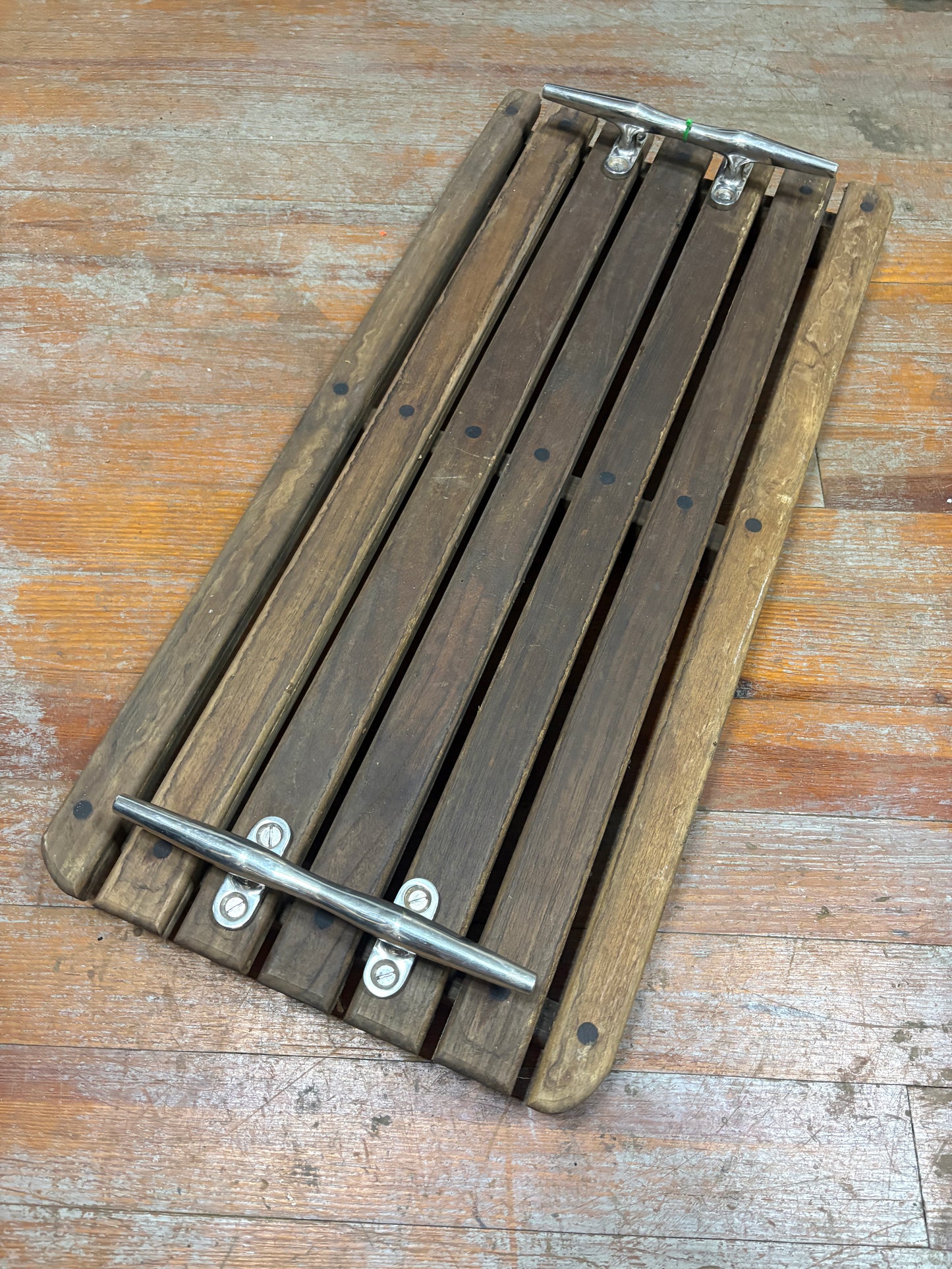 Large Teak Tray from Custom 32 deck and 10" Deck Cleats