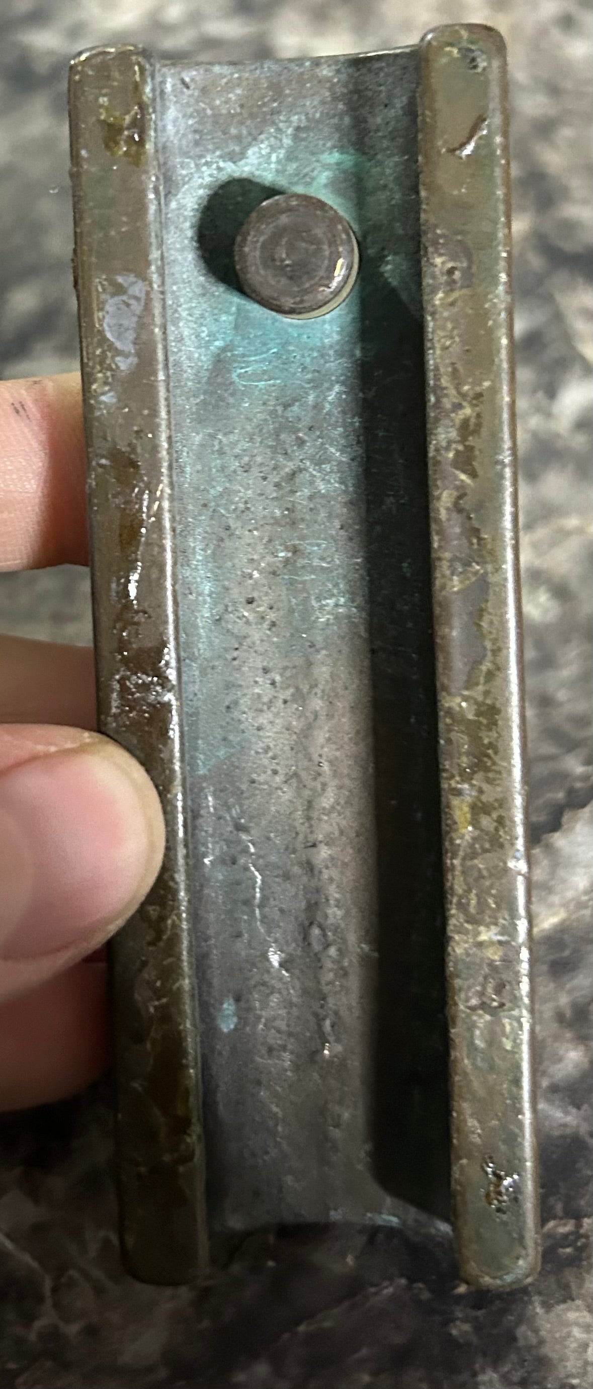 Vintage Bronze Pull Top Track Car - 1"
