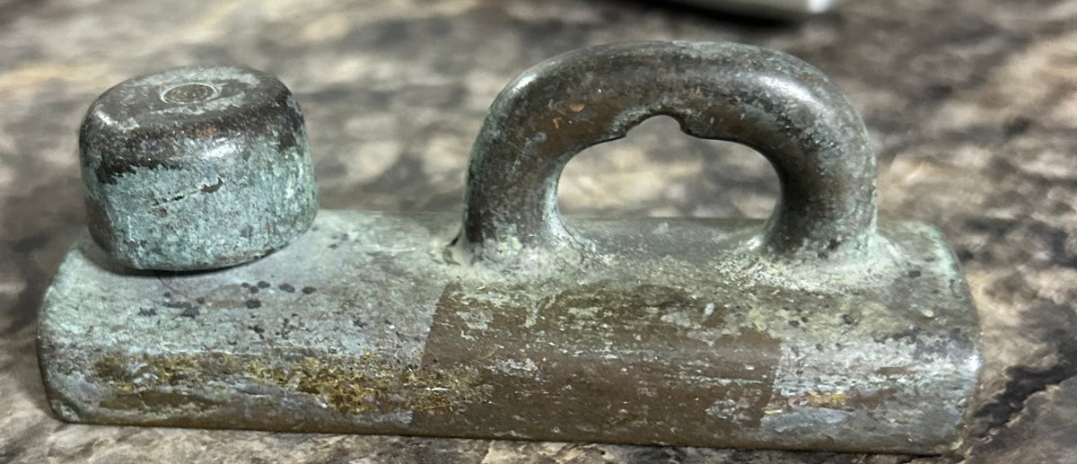 Vintage Bronze Pull Top Track Car - 1"