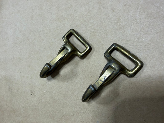 PAIR Brass Strap Clips - 5/8" Strap Width