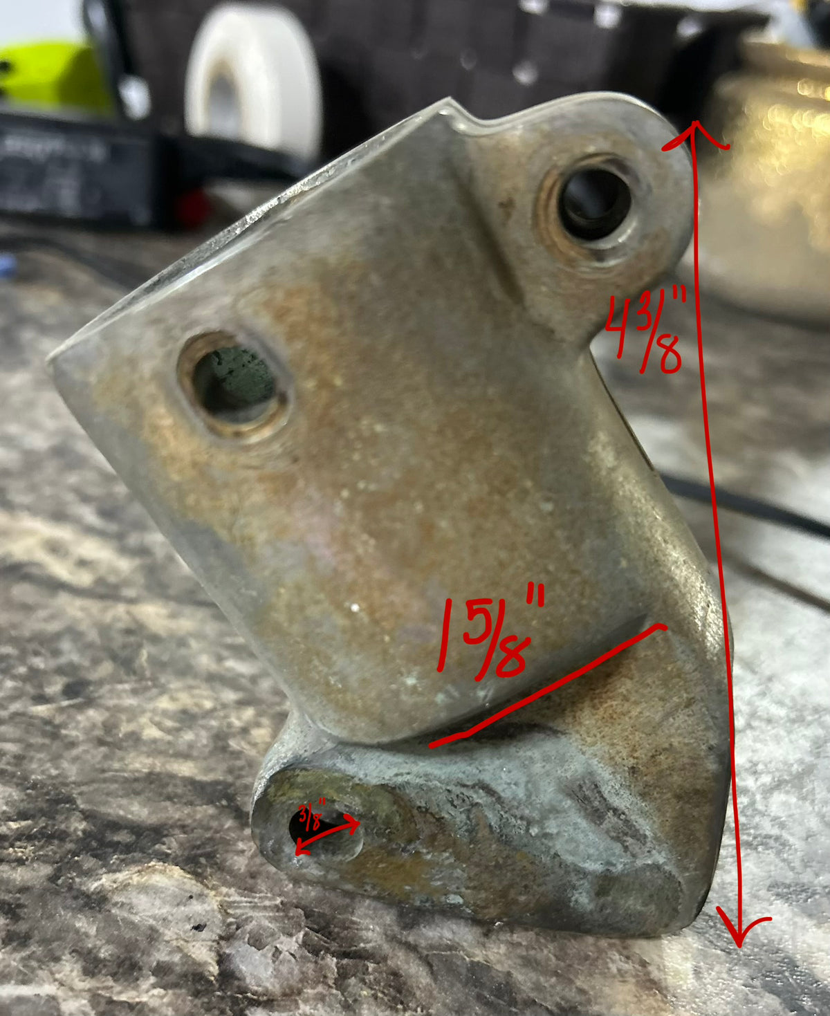 Chromed Bronze Rudder Cap- 1 3/4" ID