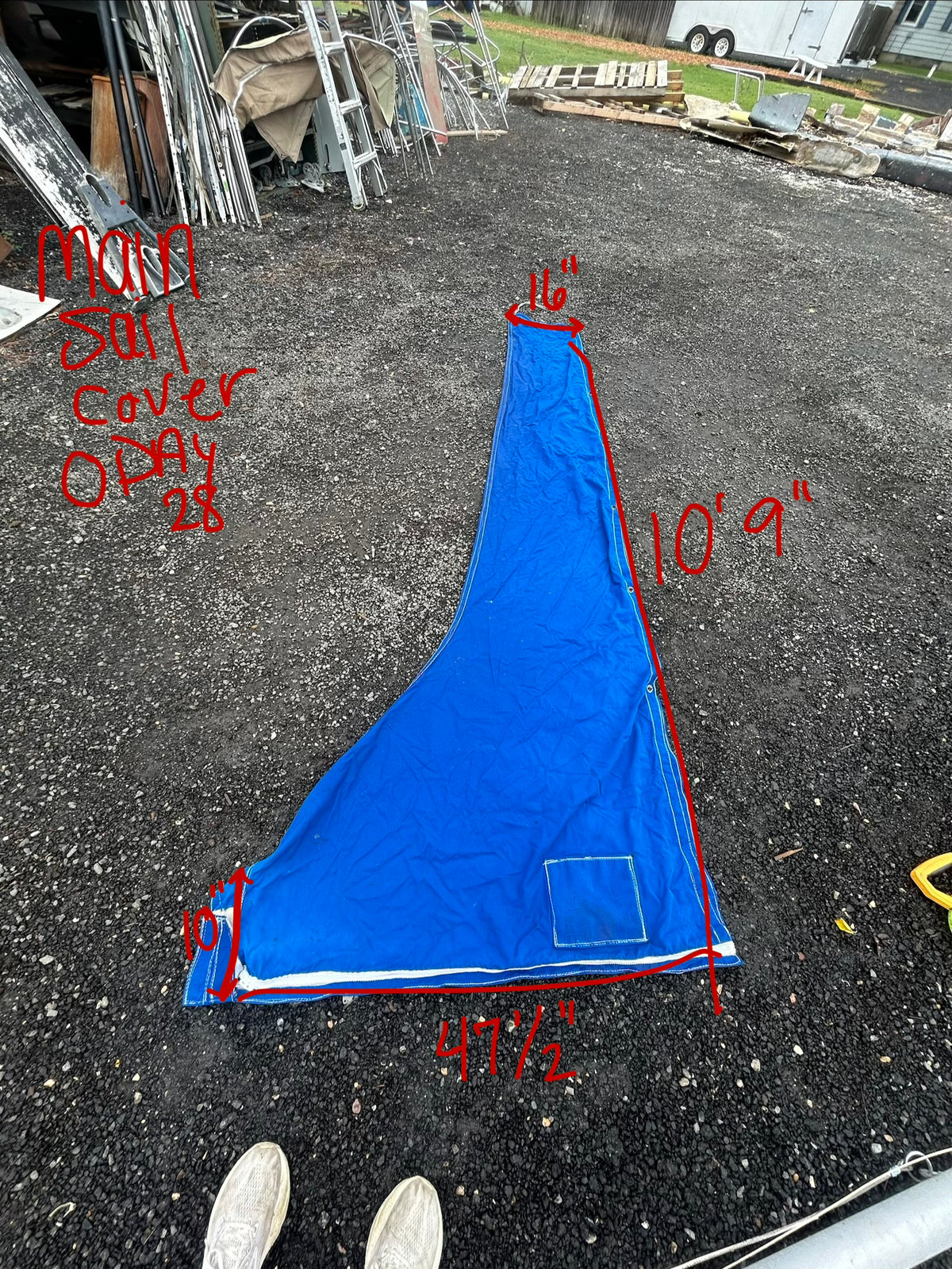 Blue Main Sail Cover – 47.5” x 10’9” – 28’ Sail- ODAY 28