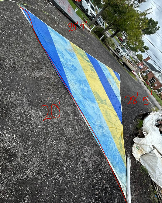 Blue and Yellow Headsail 28' 5" x 25' 7" x 20'