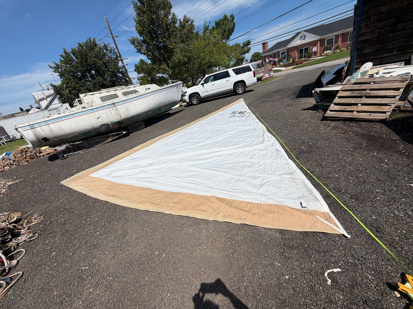 30'8" Luff x 29'9" Leech x 18' Foot - 1/4" Slide - Roller Furling Sail  Ericson 27 1975