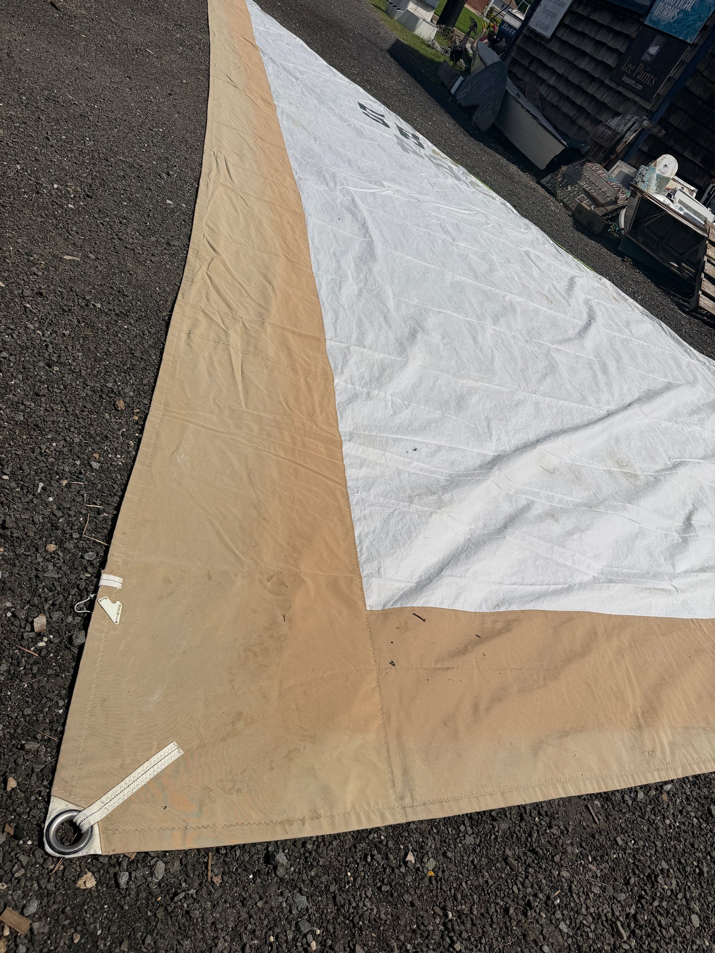 30'8" Luff x 29'9" Leech x 18' Foot - 1/4" Slide - Roller Furling Sail  Ericson 27 1975
