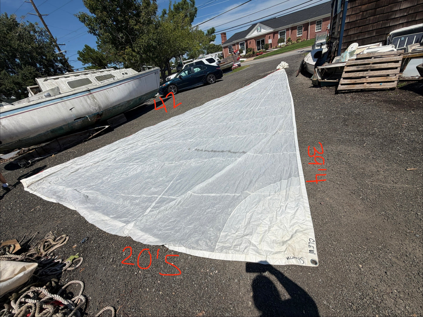 Spinnaker Sail - 42' x 39'4" x 20'5" IN 43' Sock