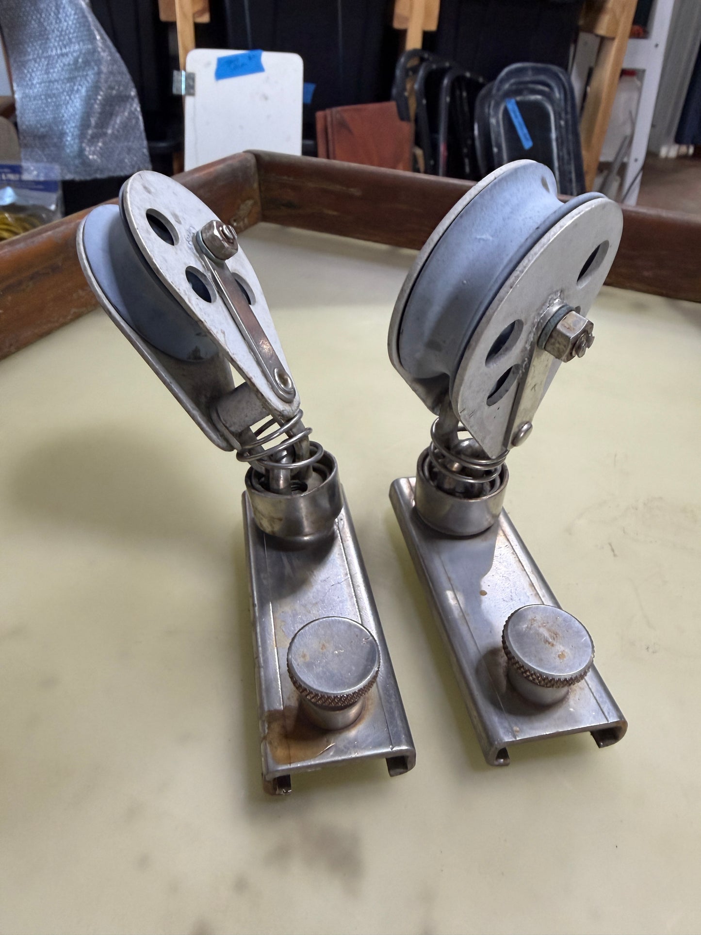 PAIR 2 1/4" Single Block - 1 1/4" Track Car - 7/16" LINE