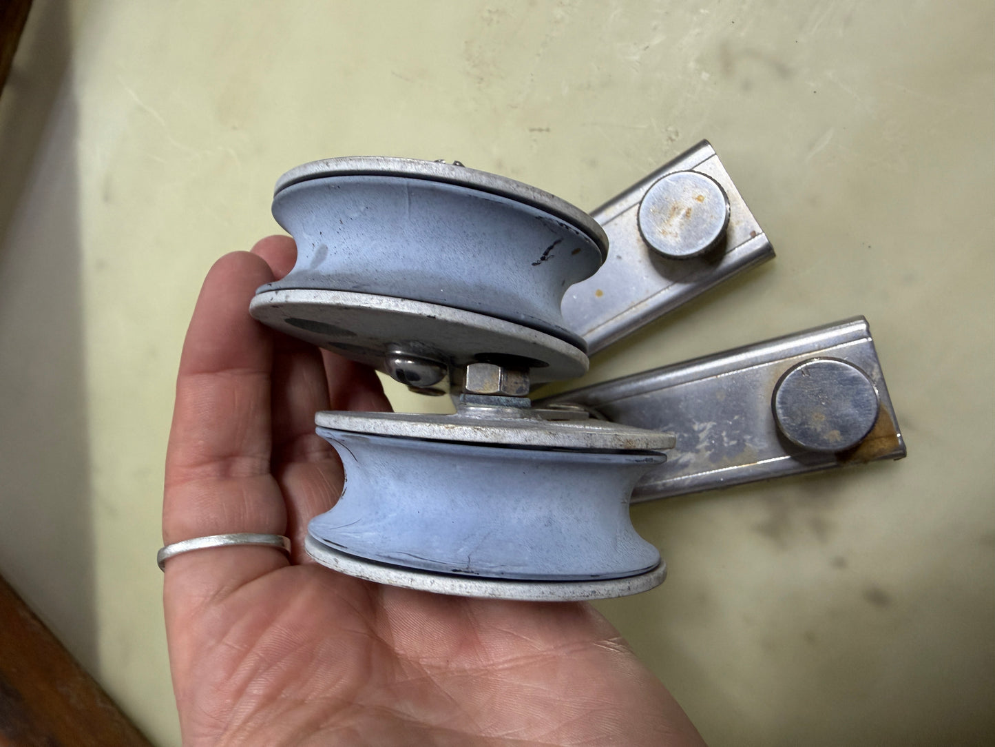 PAIR 2 1/4" Single Block - 1 1/4" Track Car - 7/16" LINE