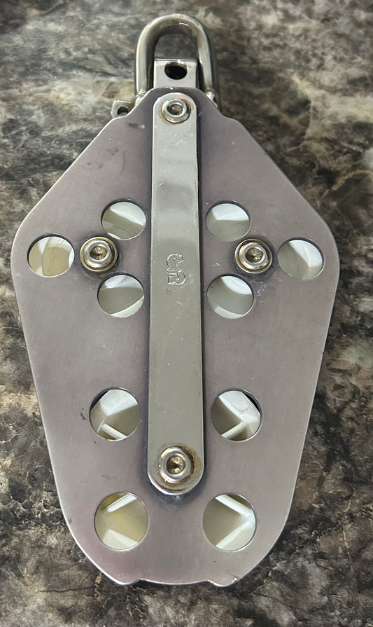 Aluminum Schaefer Triple Fiddle Block W/ Shackle - 5/8" Line