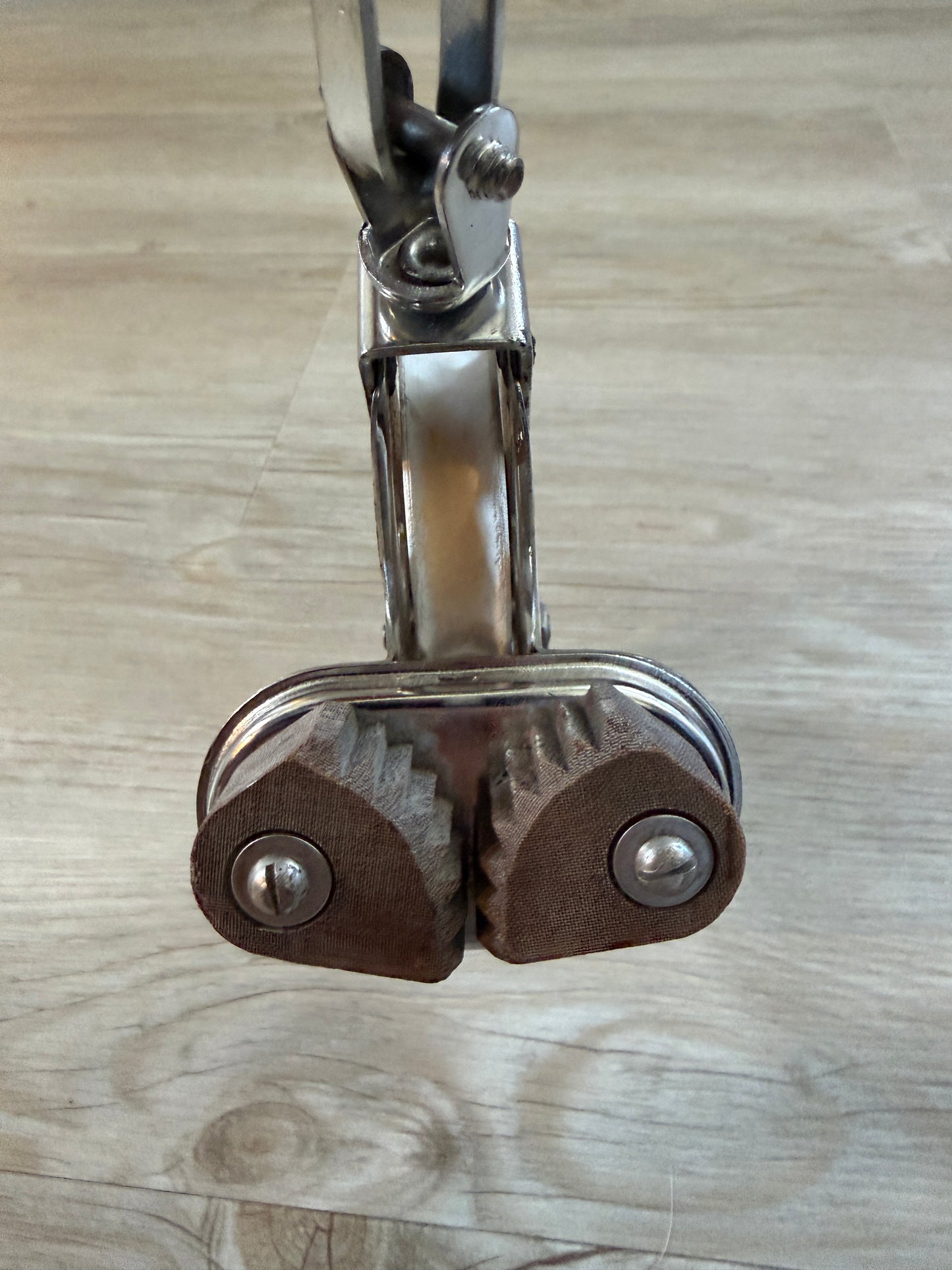 Cleveco Stainless Steel Fiddle Block With Tufnol Cam Cleat - Double S Hook Fitting - 3/8" Line