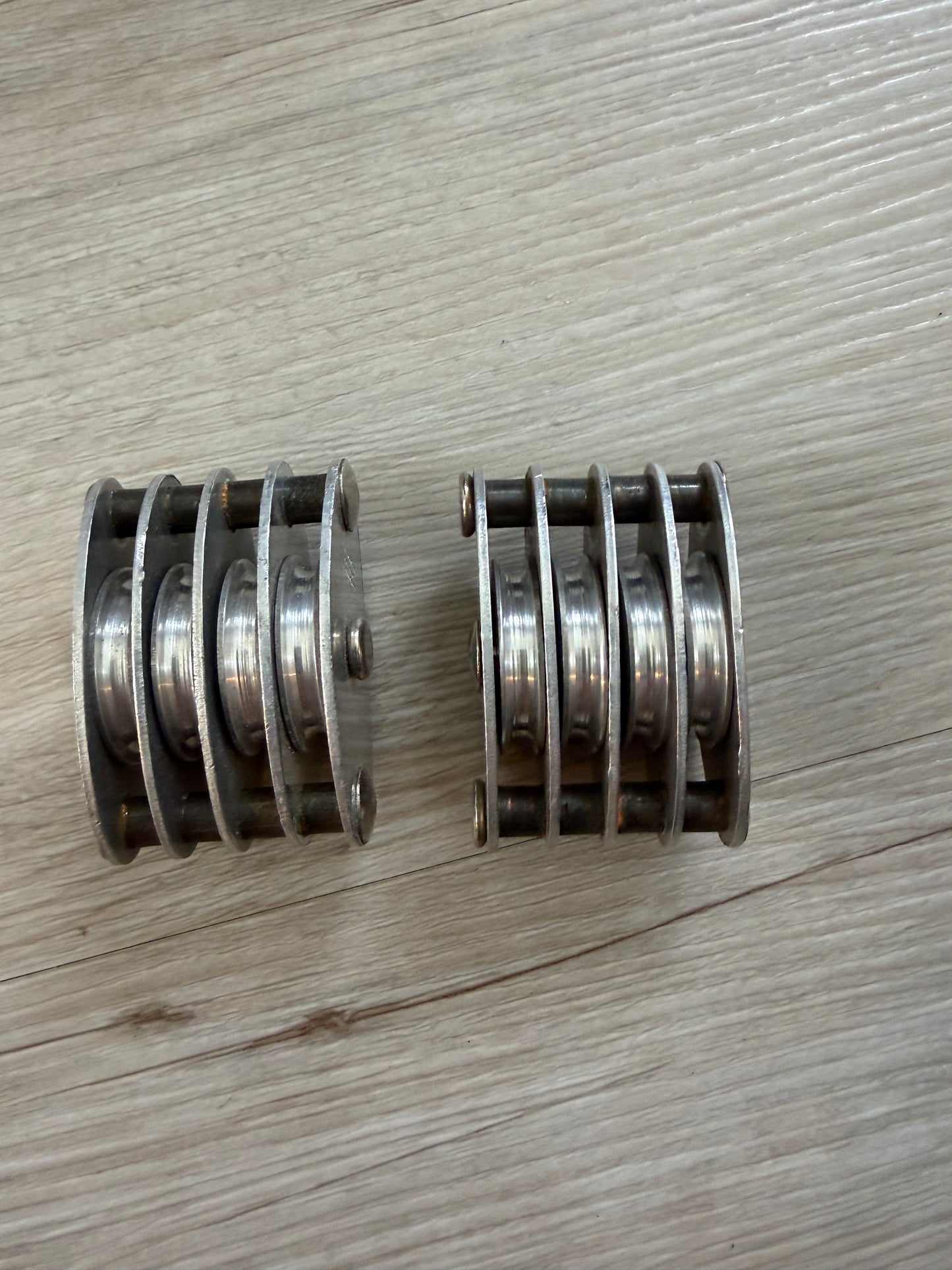 PAIR - 1" Quad Sheave Blocks / Pulley System - 1/8" Line Diameter