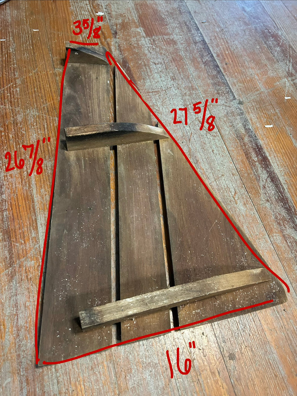 Triangular Teak Grate 16" x 26 7/8" x 27 5/8" #354