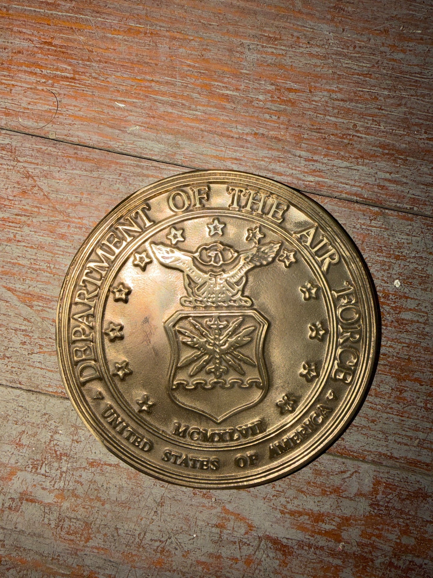 Department Of The Air Force Bronze Plaque -- #80