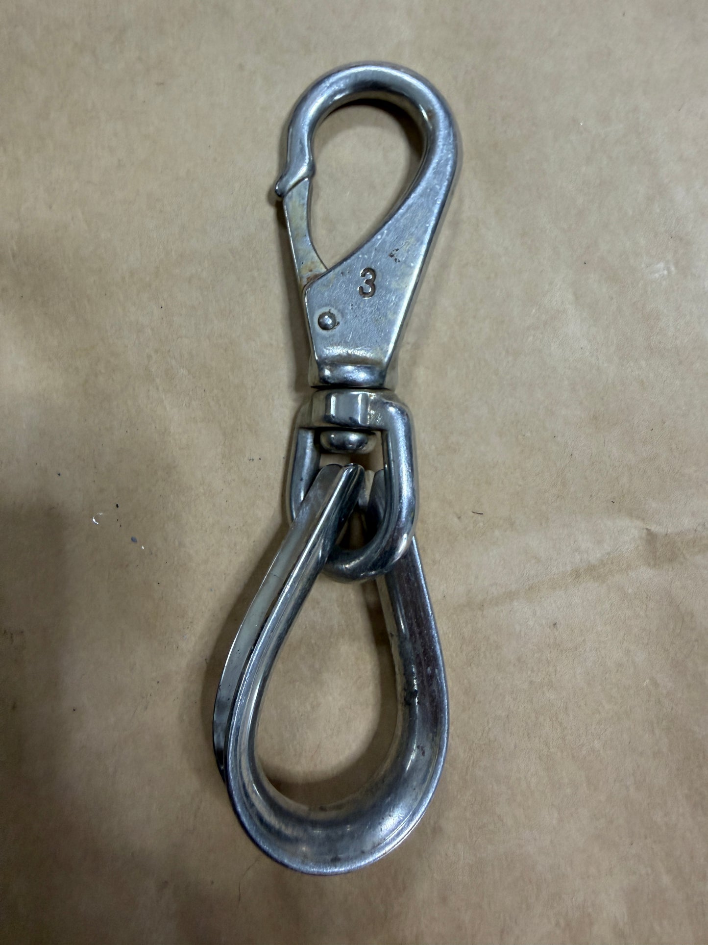 Large #3 Stainless Steel Swivel Clip With 9/16" Thimble