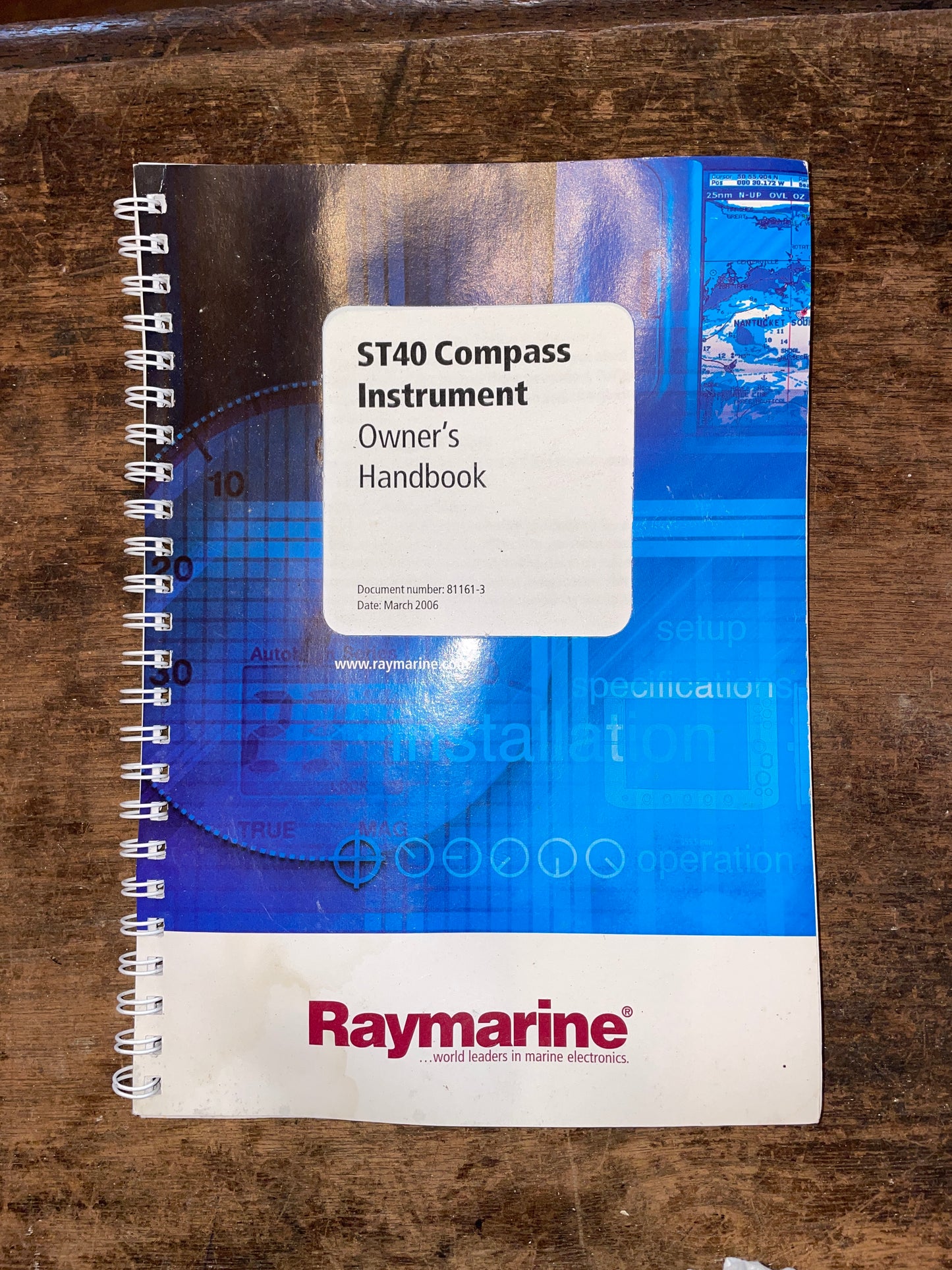 Raymarine ST40 Compass Instrument W/Handbook