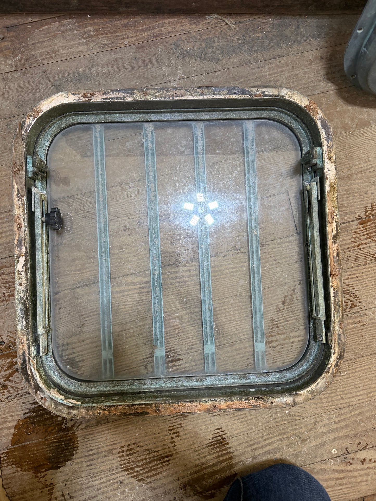 PAIR - Vintage Bronze Hatches - 19.5" x 19.5" Cutout Diameter