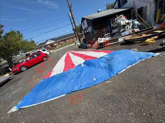 34'10" x 33'3" x 20' Asymmetrical Spinnaker - 1978 Flasher