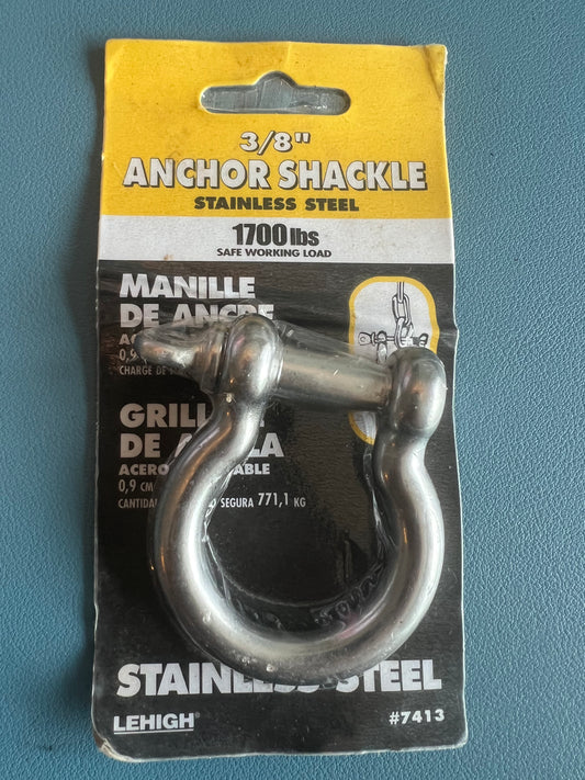 LEHIGH 3/8" Anchor Shackle Stainless Steel 1700lb